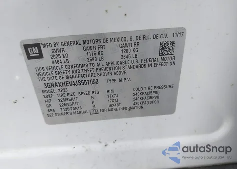2018 Chevrolet Equinox Ls from USA, damaged, VIN 3GNAXHEV4JS557093